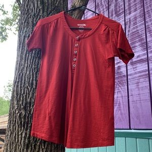 Wool& Red Merino Wool Tee Shirt